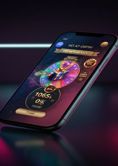 An exciting display of various bonus offers and promotions available at the casino, featuring free spins and deposit match banners.