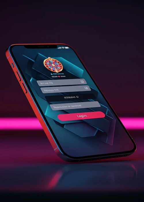 Pyramid Spins Casino login screen with secure connection icon and account dashboard elements for player access
